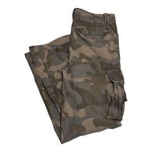 Y2K Aeropostale Camouflage Cotton Cargo Wide Leg Pants Mens 36x32 (Fits 37x31.5)